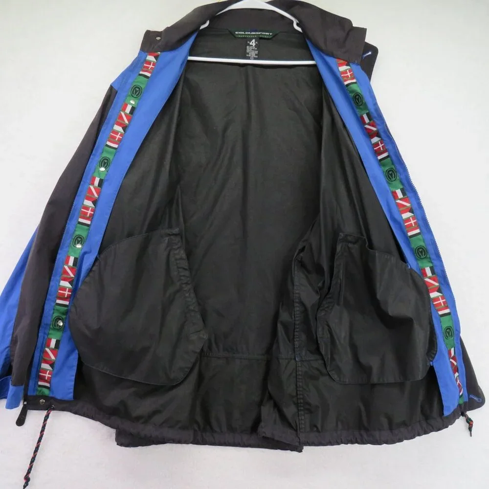 Vintage ColourSport Alexander Julian Jacket Mens XL Blue Black‎ Windbreaker 90s